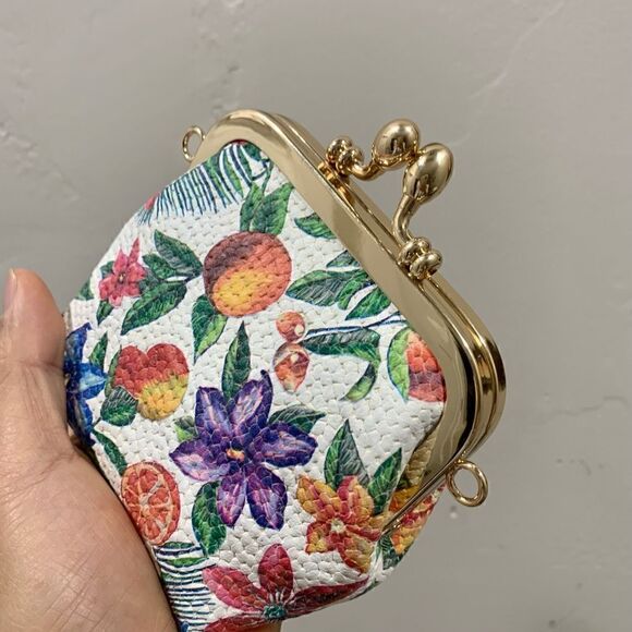 Handmade Genuine Leather Floral Embossed Wristlet/Coin Pouch/Crossbody - Picture 12 of 15